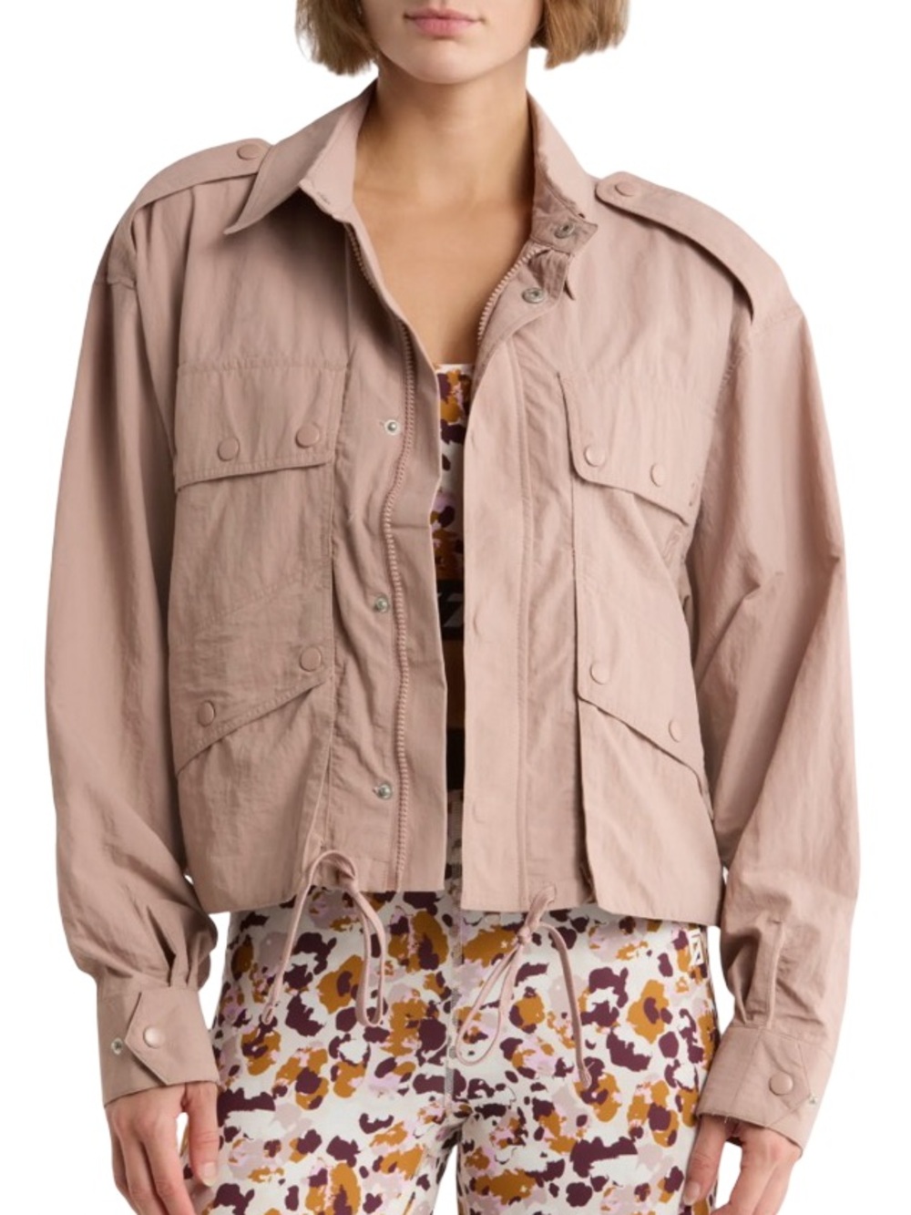 Faith Connexion Vanessa  Crinkle Texture Crop Utility Jacket Size S NWT